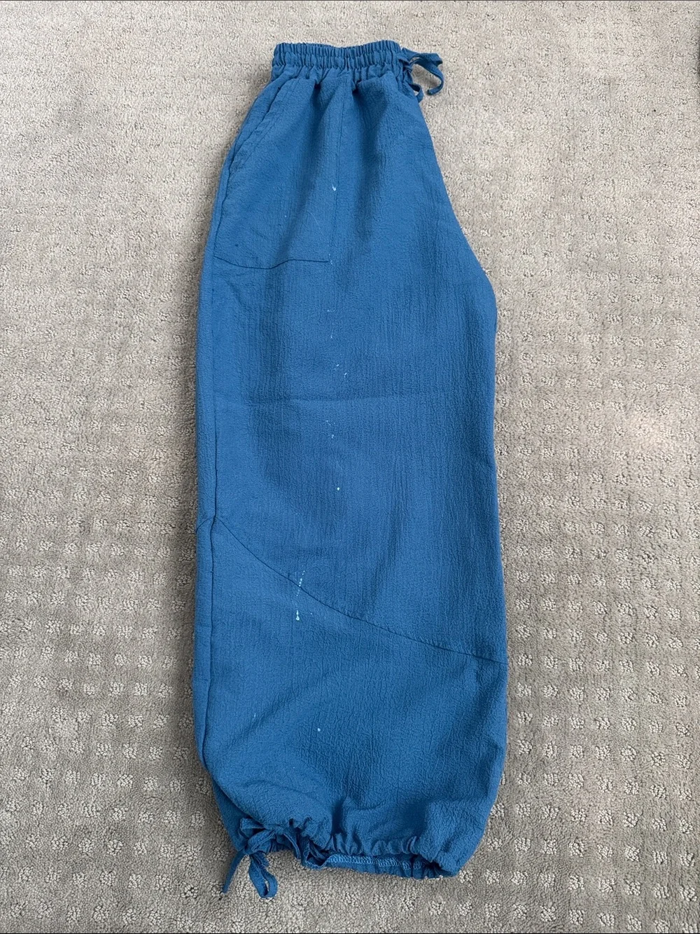 Kids Blue Drawstring Hem Pants - Unbranded